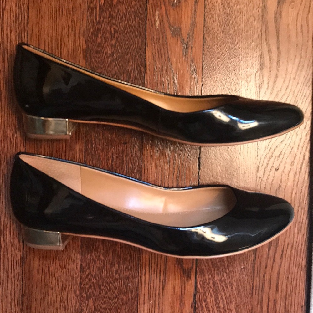 JCrew Factory Women Black Patent Leather Flats 7.5